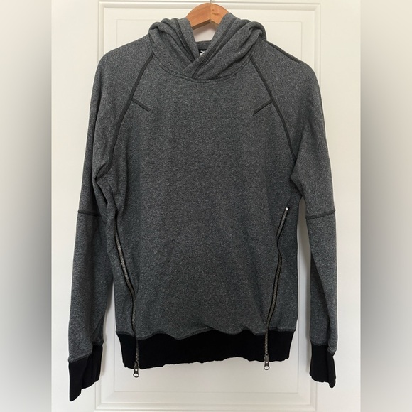 Lululemon Om & Roam Pullover Hoodie Heathered Black Side Zip Athleisure 4 - Picture 2 of 6